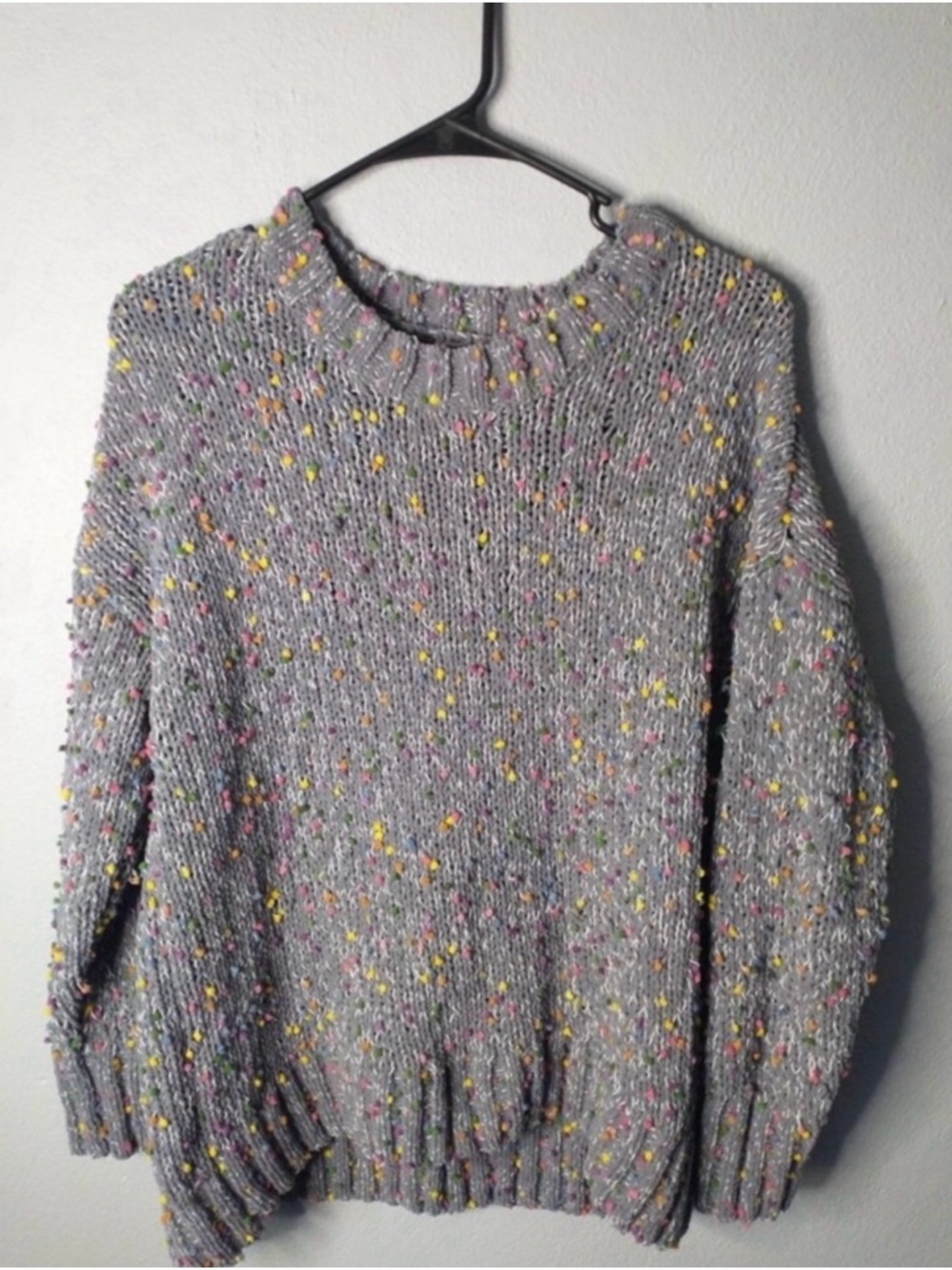 Seven 7 Confetti Sweater Women’s Medium Pom Pom Chunky Knit